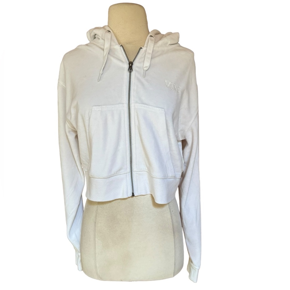 Vans Super Soft, Silver Checked Hood, Full Zip Crop Hoodie